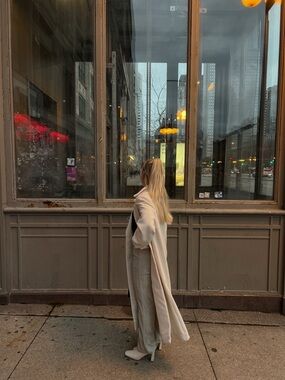 Tailored Cream Wide-Leg Pantsuit Pants - Cream